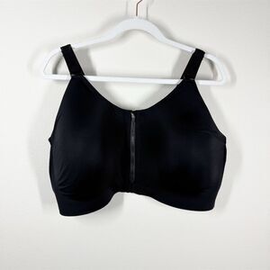 Torrid Active Wire-Free Hi-Impact Zip-Front Sports Bra Size 44DD Black Comfort‎